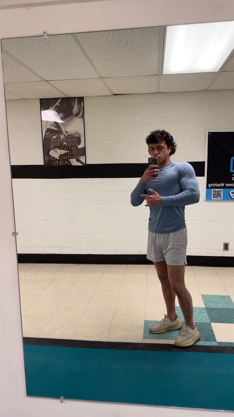 Customer photo review of Essentials Longsleeve Athletic Fitted Tee