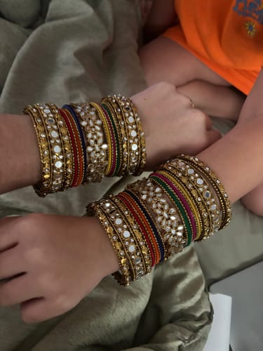 Customer photo review of Vidya Mirror Bangles - 2 HAND SET