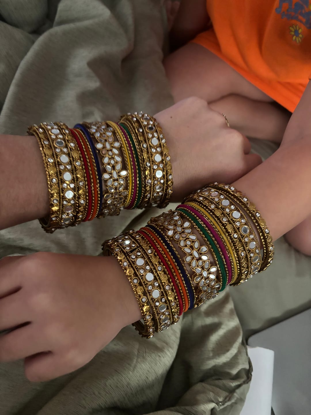 Customer photo review of Vidya Mirror Bangles - 2 HAND SET