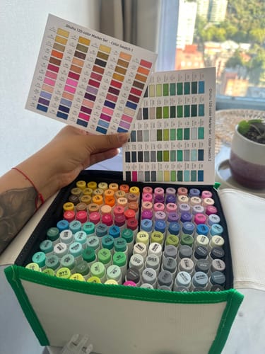 Customer photo review of Ohuhu - Set 120 Marcadores al Alcohol Honolulu A Doble Punta