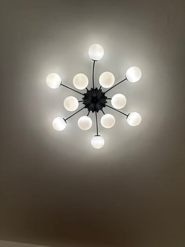 Customer photo review of Blossom 12-Light Opal Glass Bubble Semi Flush Chandelier