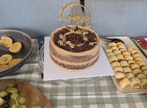 Customer photo review of double chocolate cake