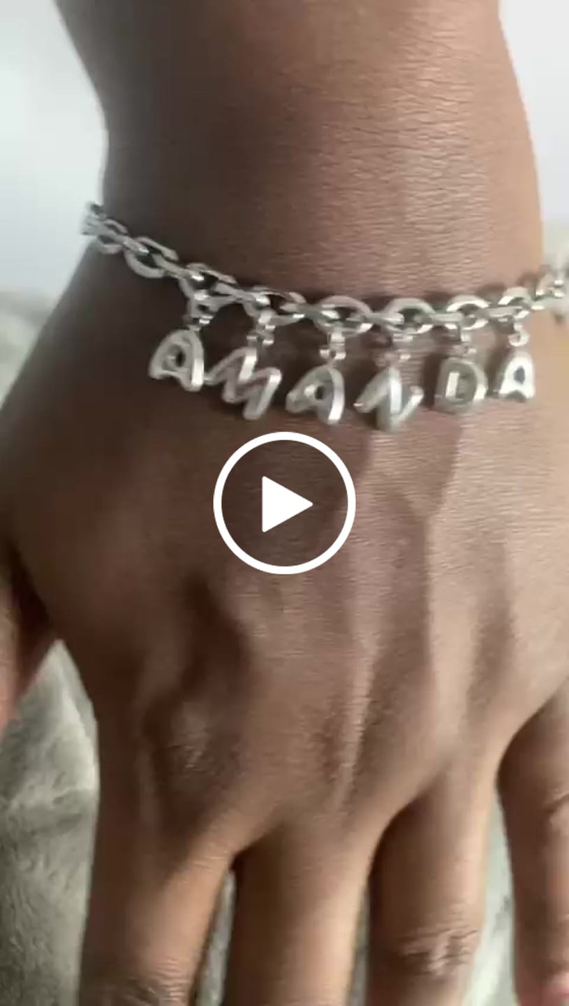 Customer video review of Bubble Letter Bracelet (sale)