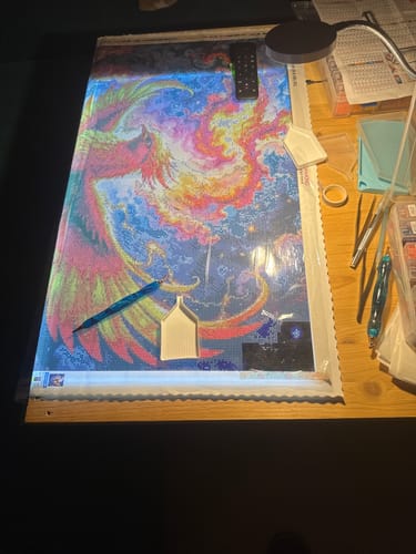 Customer photo review of 5D Diamond Painting mit AB-Effekt – Phönix im Sternenfeuer mit 100 Farben