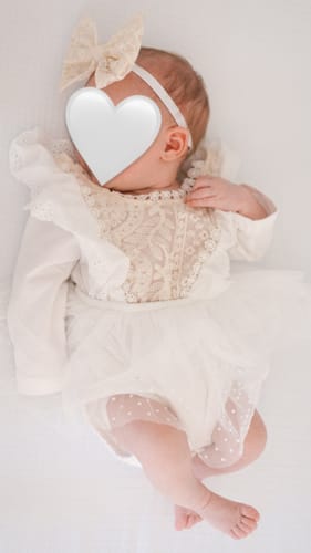 Customer photo review of Long Sleeved Hadley Romper