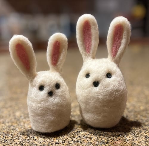 Customer photo review of Bunny Friends Mini Needle Felting Kit