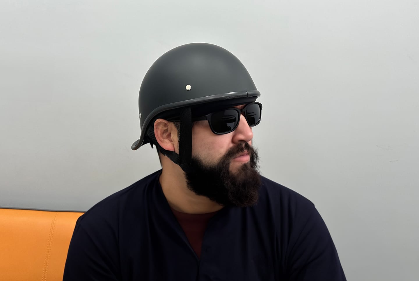Customer photo review of Lightweight Reversible DOT Baseball Helmet / Matte Black