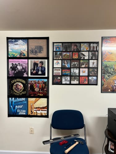 Customer photo review of 12" Vinyl Record Display Frame - LP Wall Storage