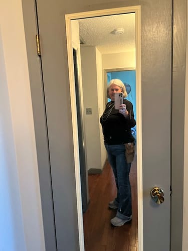 Customer photo review of Judy Blue High Waist Flare W/ Tint Jeans