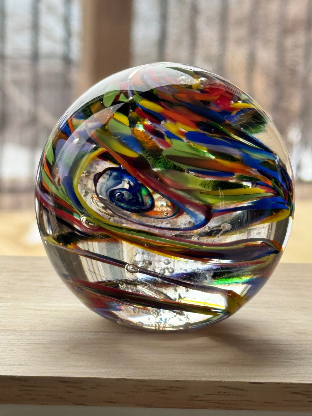 Customer photo review of Rainbow Confetti Orb with Cremation Ashes