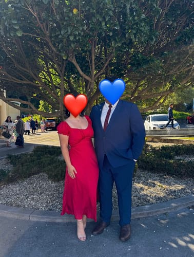 Customer photo review of Ellison Midi Dress - Red