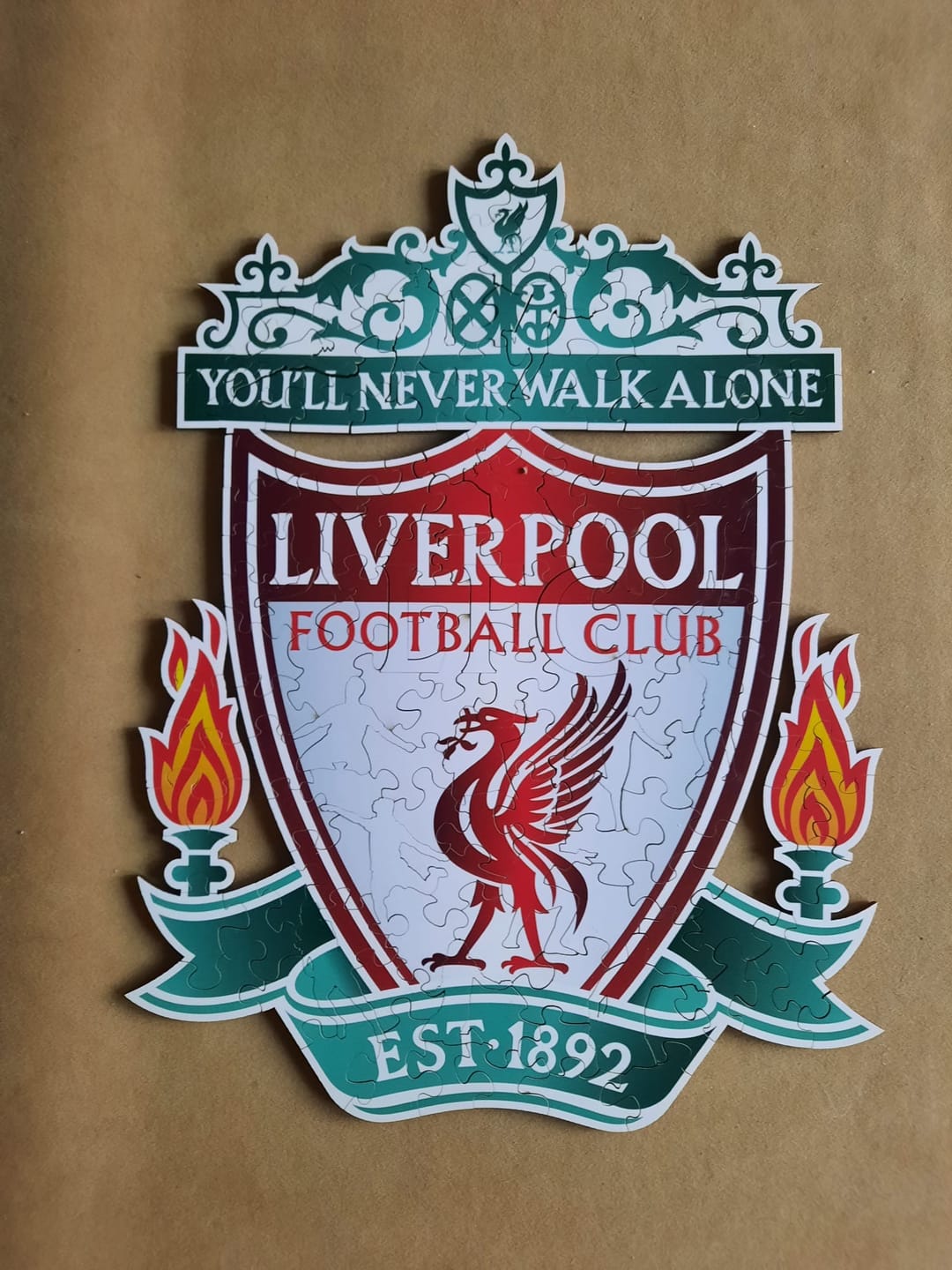 Customer photo review of Liverpool FC® Crest - Wooden Puzzle
