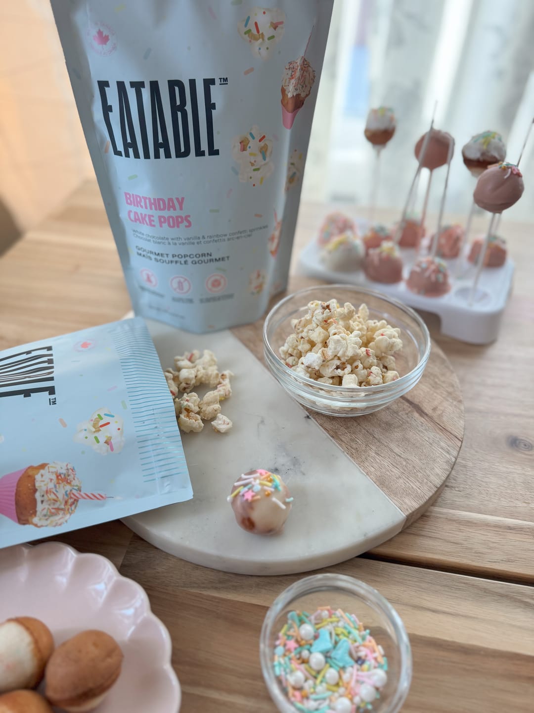 Customer photo review of Birthday Cake Pops (3.8oz) - White Chocolate Kettle Corn