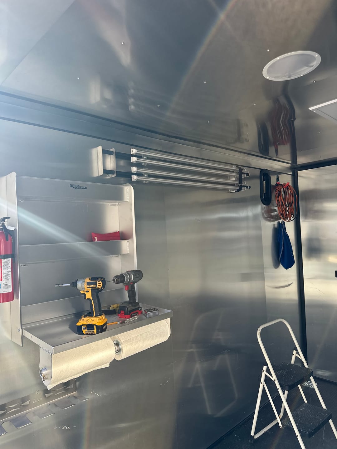 Customer photo review of Pit Light Storage Rack - 5 Foot Models