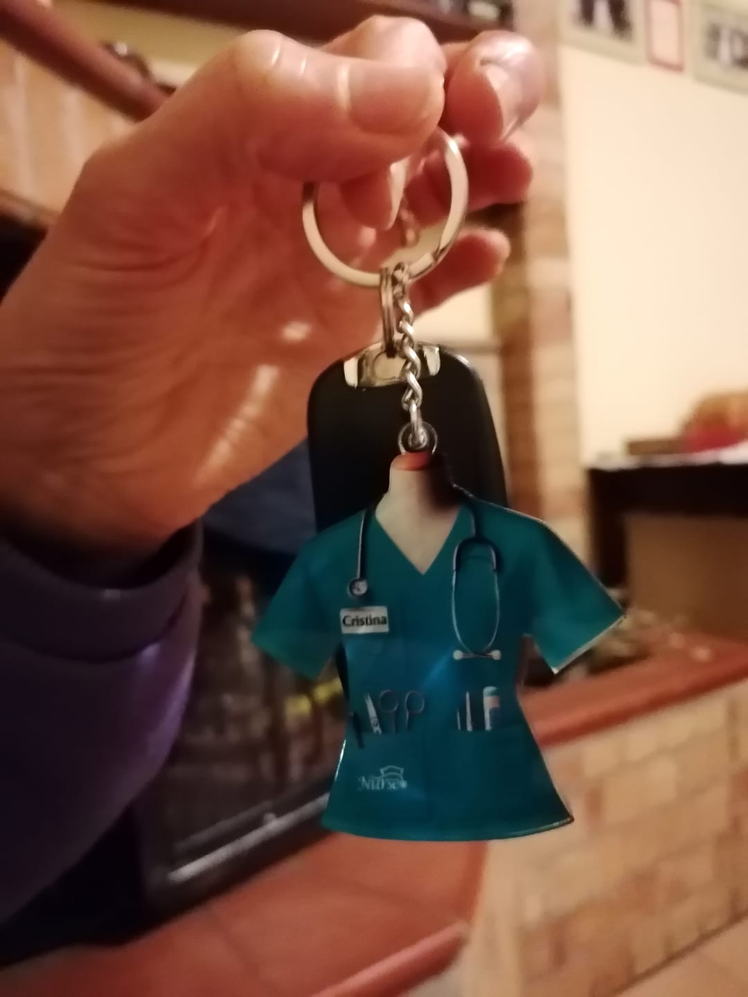 Customer photo review of Nurse Uniform Custom Name Personalized Keychain