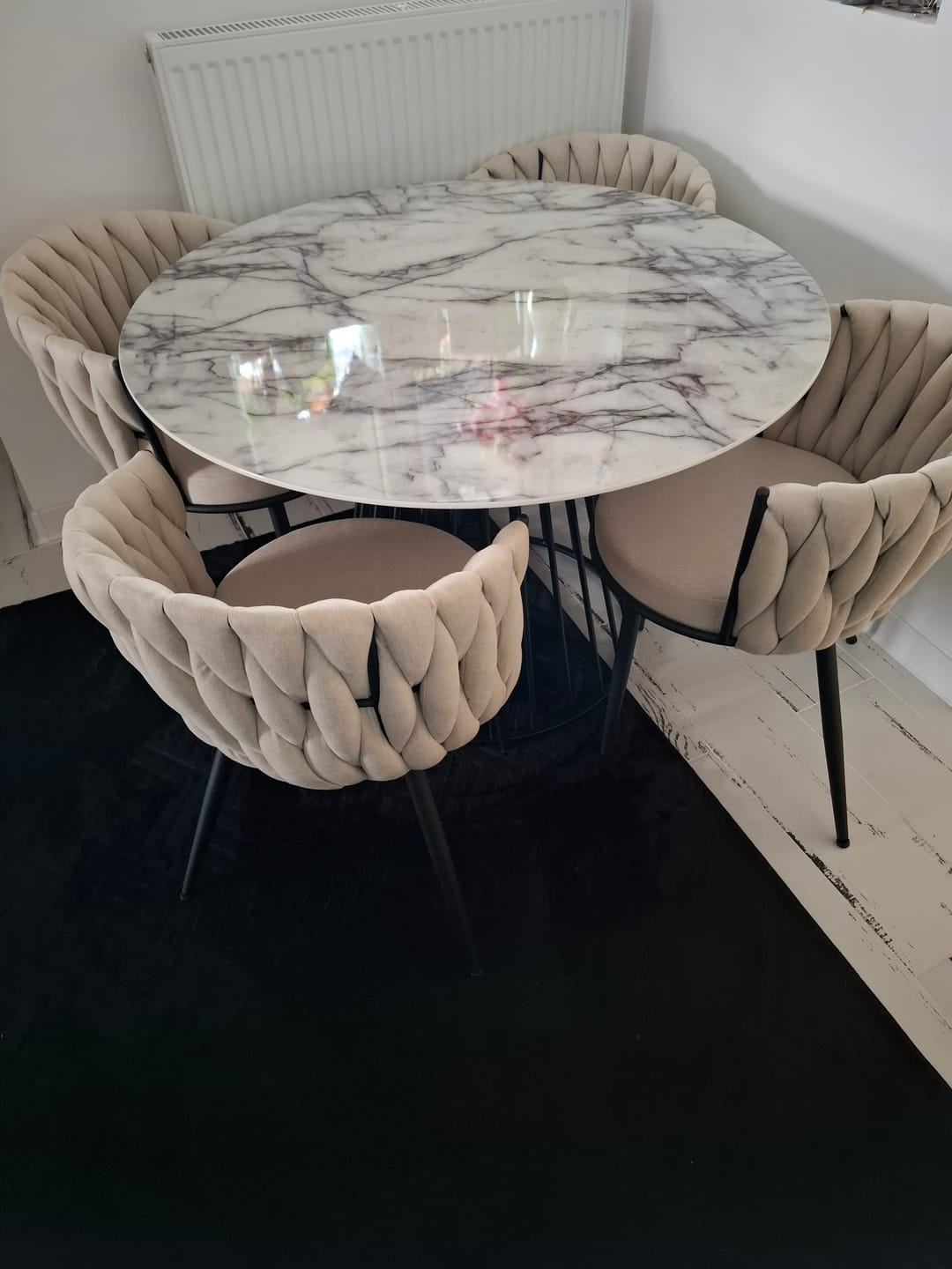 Customer photo review of Scaun tapitat K516, bej/negru, stofa clasica/otel, 57x60x79 cm