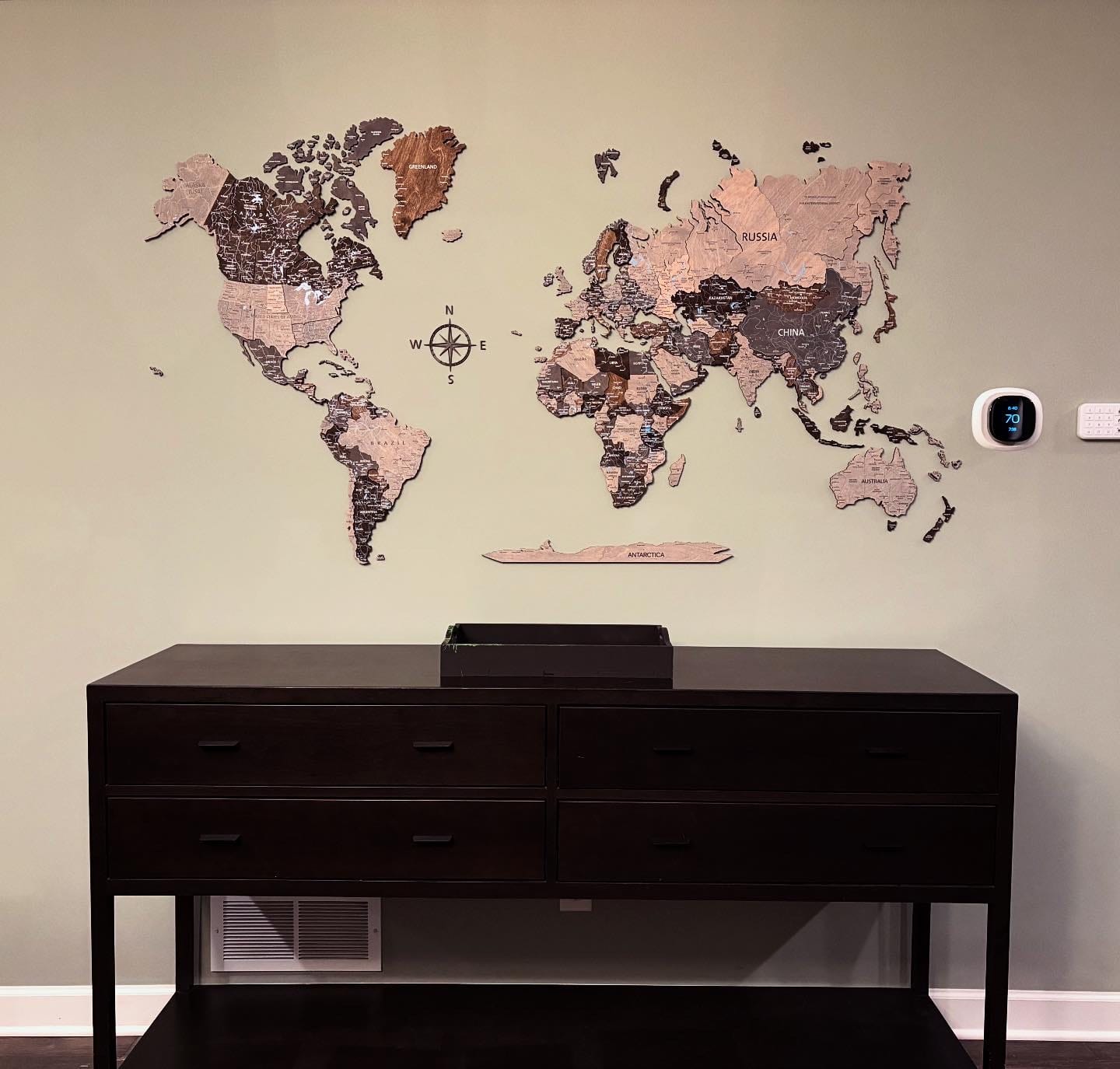 Customer photo review of Wood World Map -Loft