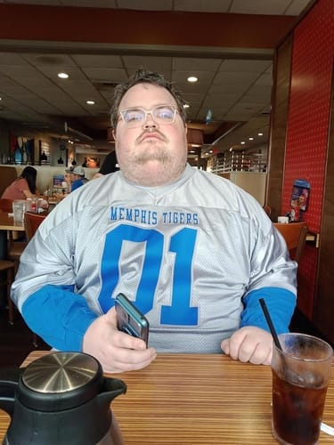 Customer photo review of Custom Black Powder Blue-White Classic Style Mesh Authentic Football Jersey