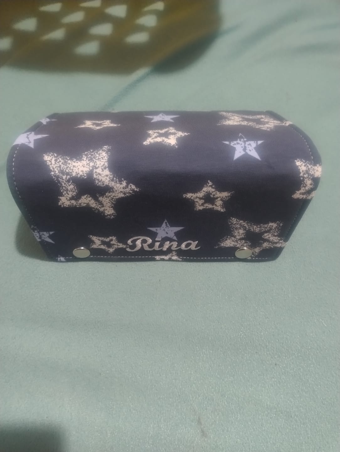 Customer photo review of Geldbörse Sterne rauchblau von Atelier MiaMia