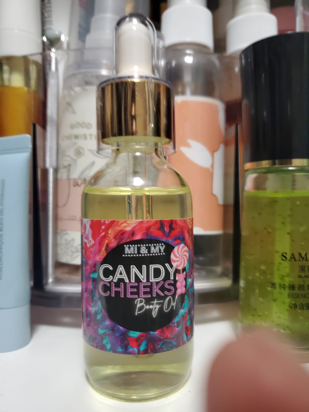 Customer photo review of Candy Cheeks Booty Oil - 3pk