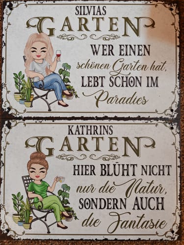 Customer photo review of Personalisiertes Gartenschild mit Namen Anpassbar