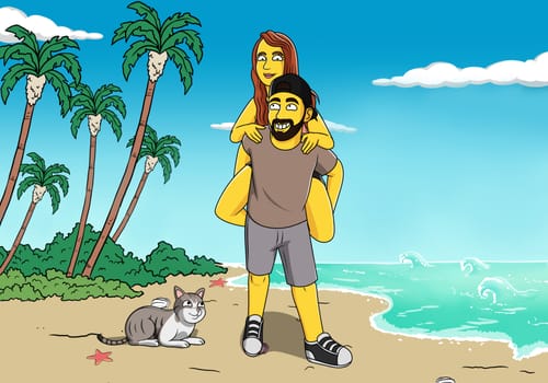 Customer photo review of Caricature dessinée à la main: Portrait Jaune