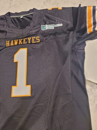 Customer photo review of Custom White Royal-Black Classic Style Mesh Authentic Football Jersey