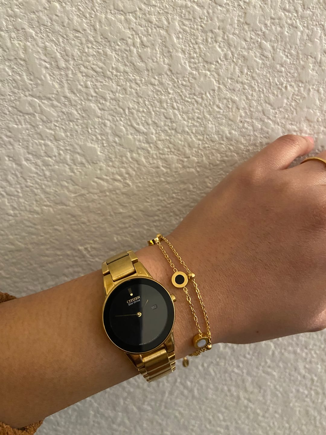 Customer photo review of Onyx & White Stone Bracelet