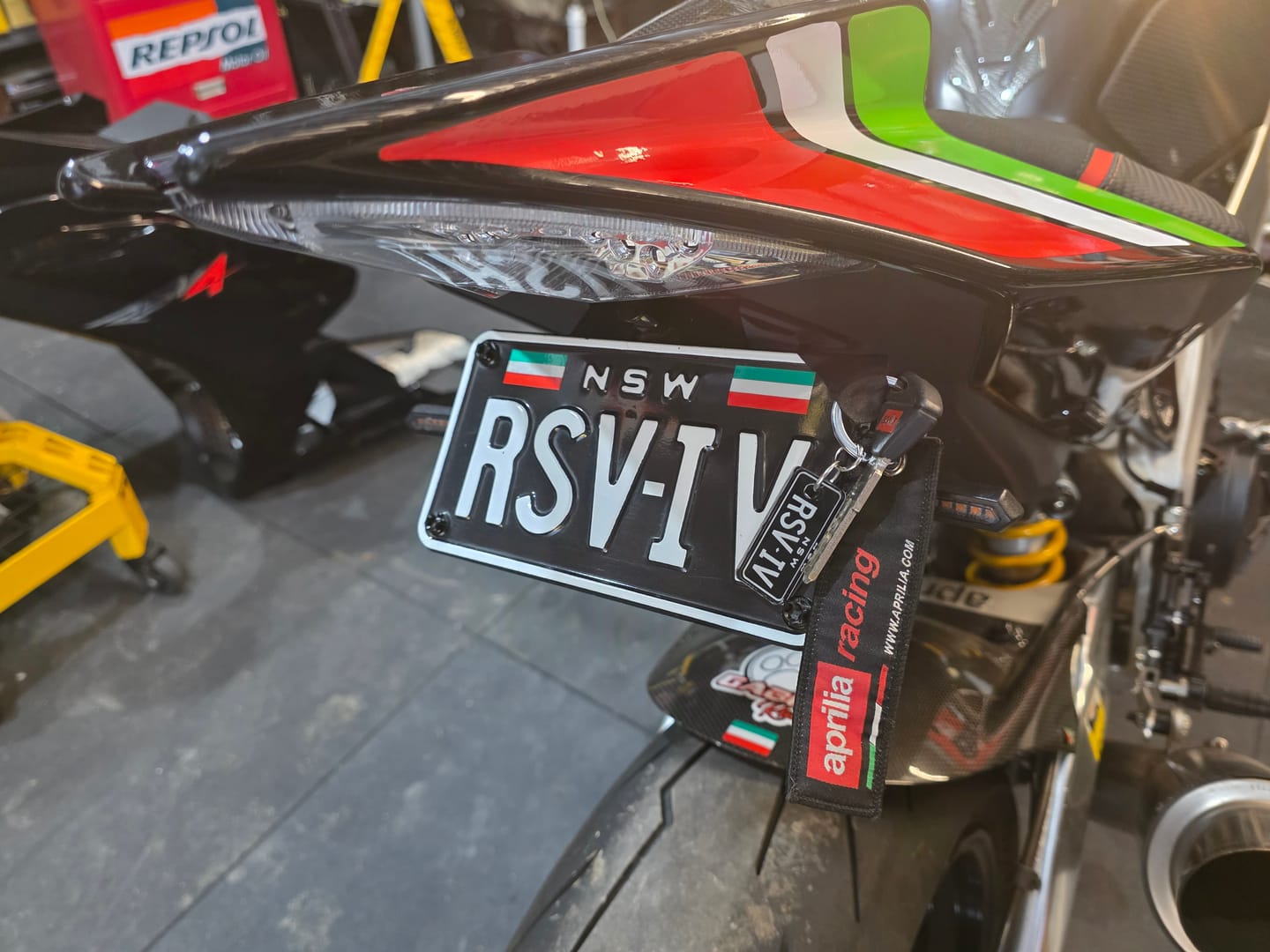 Customer photo review of NSW Motorbike Premium Licence Plate Custom Keychain 🏍️