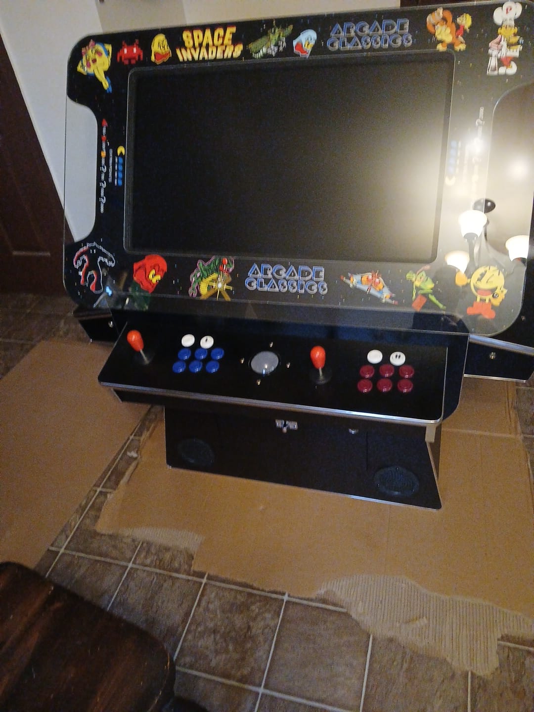 Customer photo review of Cocktail Arcade Machine 4600 Games 32 inch screen Tilt Up Black Multi Cade