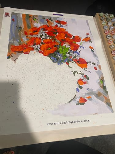 Customer photo review of Poppy Flower Diy Paint By Numbers Kits ZXQ1210