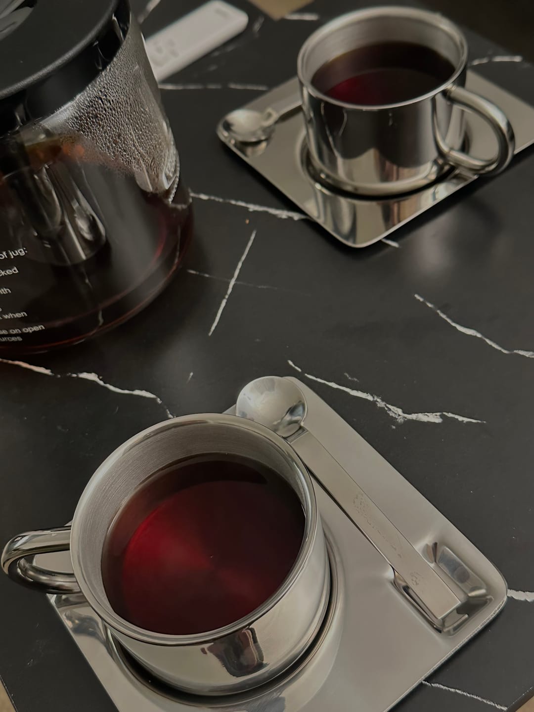 Customer photo review of Venice Mirror Cup with a Saucer & Spoon