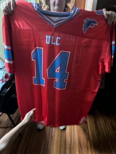 Customer photo review of Custom Pink White Classic Style Mesh Authentic Football Jersey