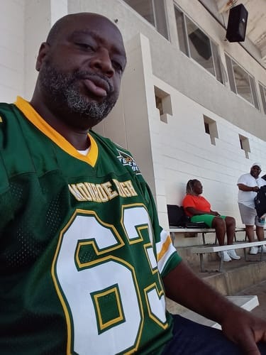 Customer photo review of Custom Royal White-Red Classic Style Mesh Authentic Football Jersey