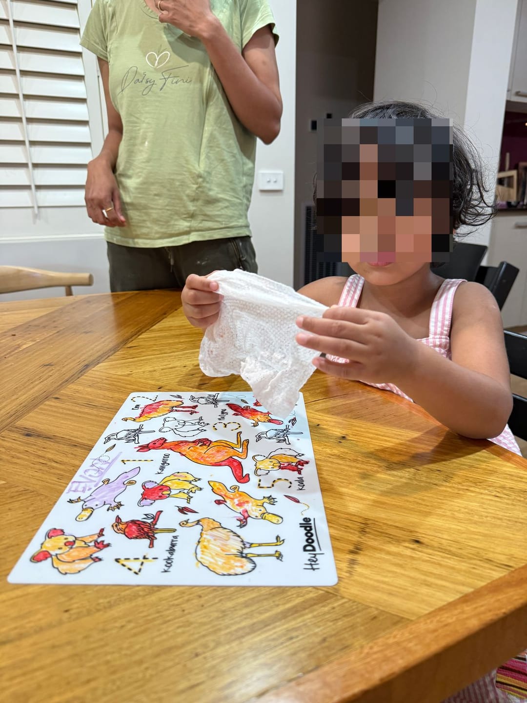 Customer photo review of Toot Toot Honk Classic Colouring & Doodle Mat