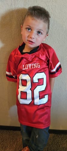 Customer photo review of Custom Pink White Classic Style Mesh Authentic Football Jersey