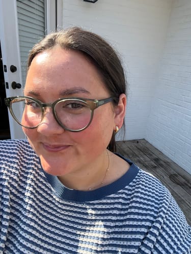 Customer photo review of Simple Huggie Clip On Earrings in Gold