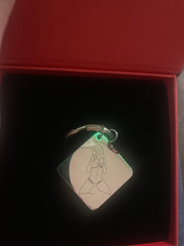 Customer photo review of Soulmate Custom Engraved Photo Keychain