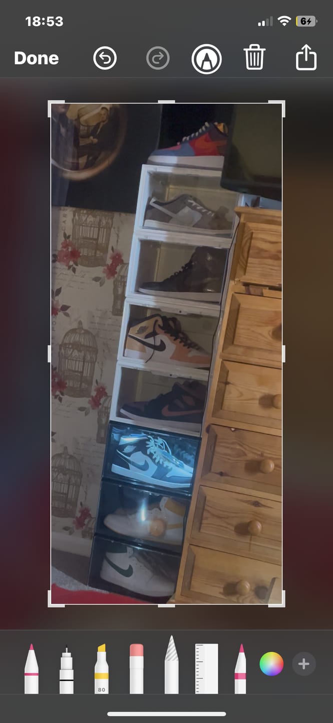 Customer photo review of STACK V1 Sneaker Display Crates - White (2 Pack)