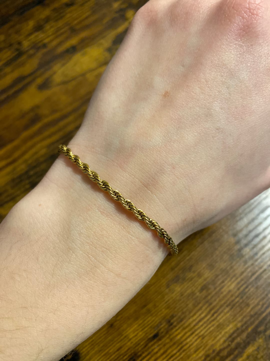 Customer photo review of Twisted 18K Gold Bracelet