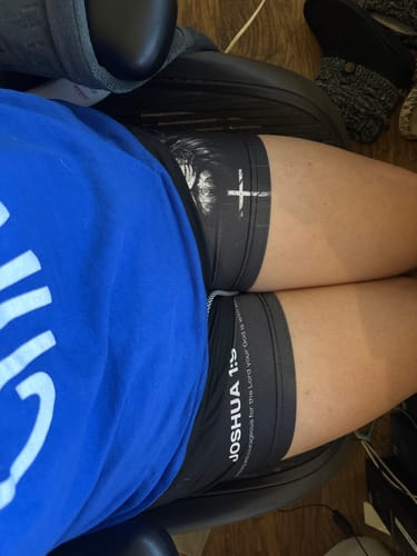 Customer photo review of Joshua 1:9 'Lion' Women's Performance Shorts