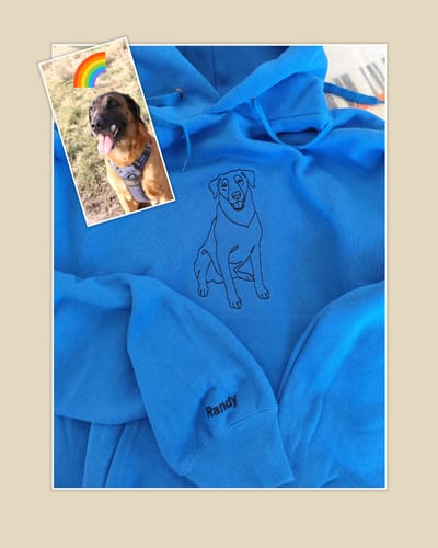 Customer photo review of Extra: Gestickter Text auf einem Ärmel