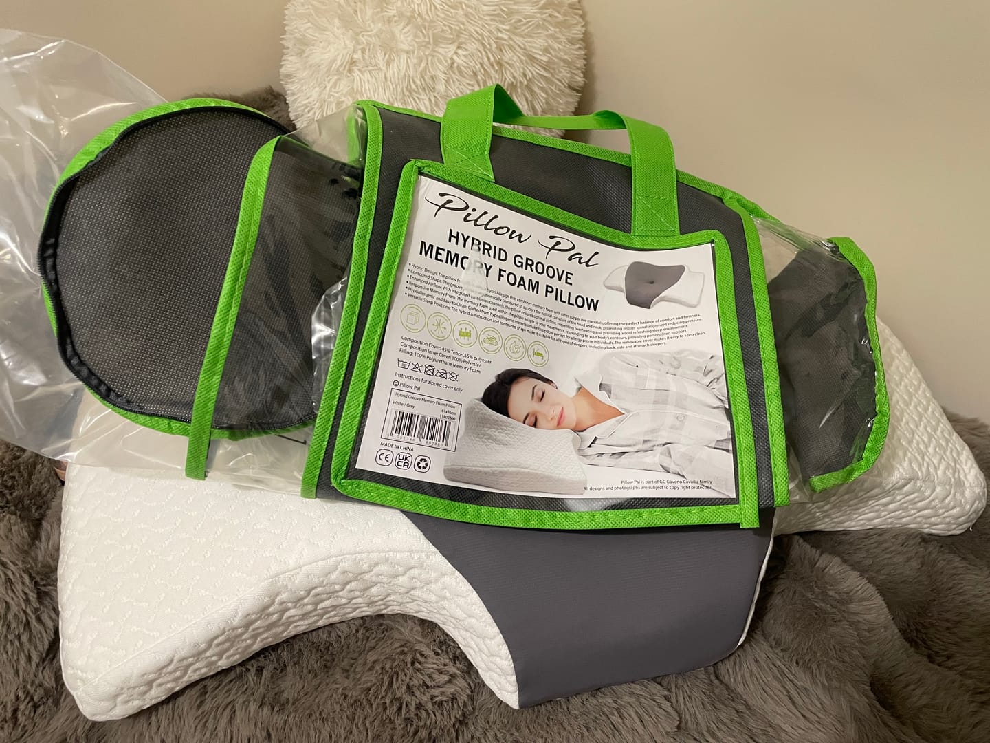 Customer photo review of Hybrid Groove Memory Foam Pillow