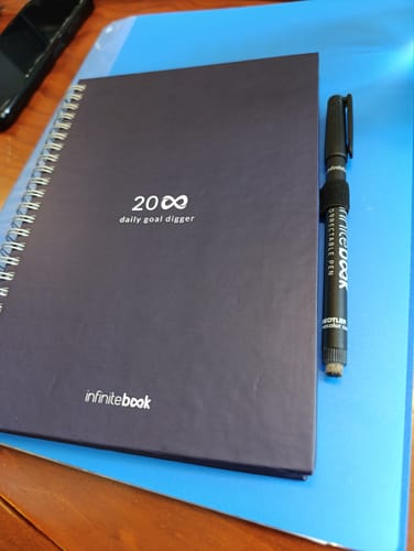 Customer photo review of Infinitebook Planner A5 Blue