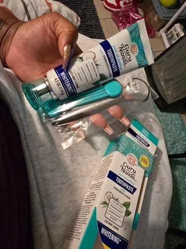 Customer photo review of Fluoride Free Whitening Toothpaste with Hydroxyapatite - 1 Pk