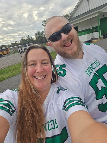 Customer photo review of Custom Green White-Gold Classic Style Mesh Authentic Football Jersey
