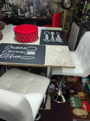 Customer photo review of Pack 2 Sillas Taburete Piso Bar Giratoria con Respaldo Cuadrado