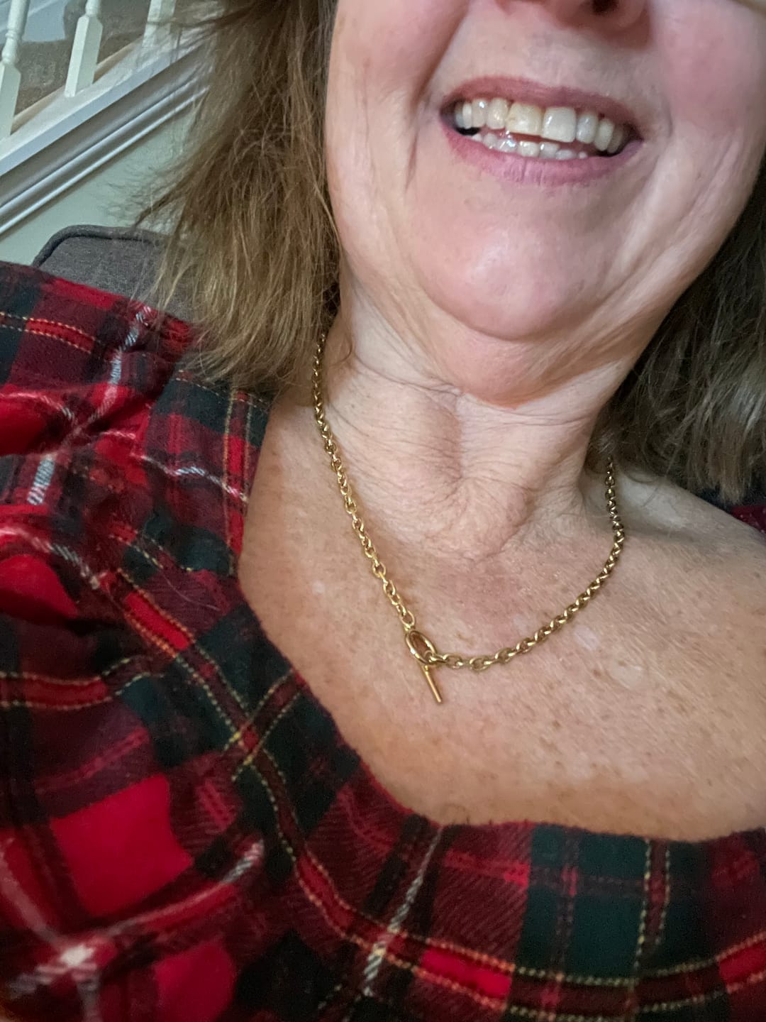 Customer photo review of Cuban T Bar Necklace