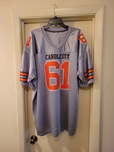 Customer photo review of Custom Red White-Black Classic Style Mesh Authentic Football Jersey
