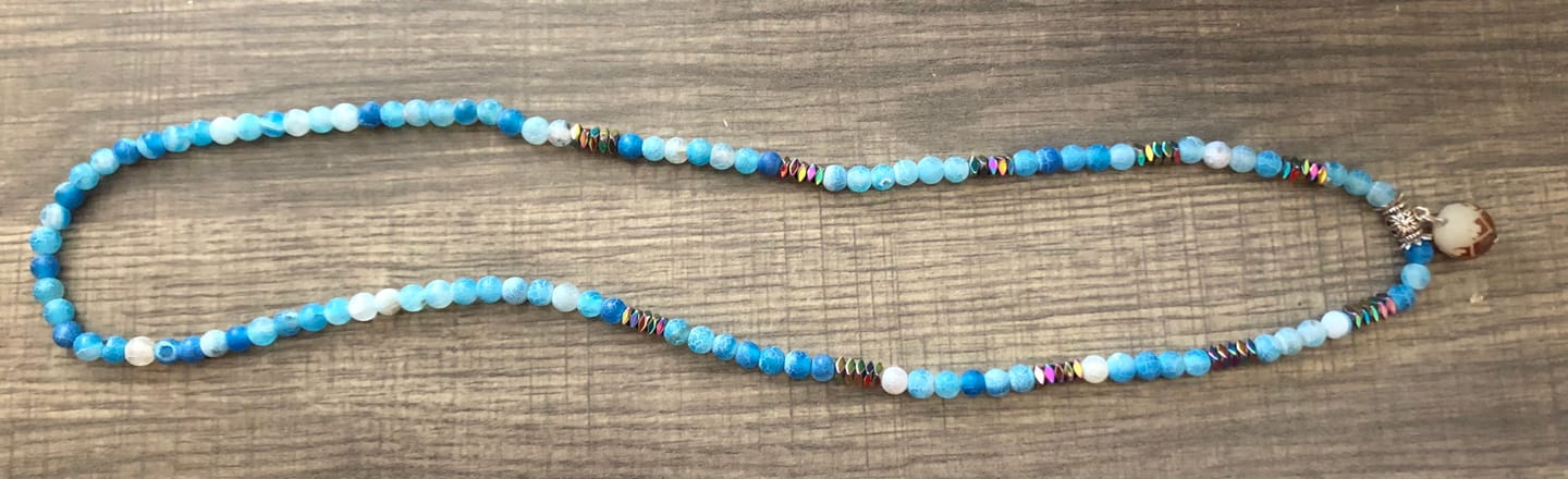 Customer photo review of Relaxing Blue Onyx Stone Mala